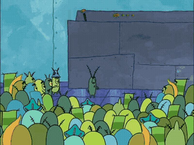 Cartoon Characters Gathered In Room GIF