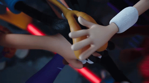 Cartoon Characters Holding Hands GIF