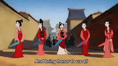 Cartoon Characters Holding Umbrellas In A Line GIF