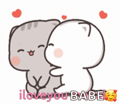 Cartoon Characters Hugging I Love You Babe GIF