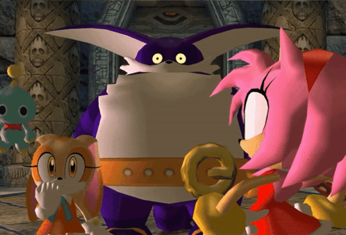 Cartoon Characters In Front Of Egyptian Door GIF