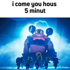 Cartoon Characters In Front Of Monster I Come You Hous 5 Minute GIF