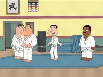 Cartoon Characters In Gym With Chinese Characters GIF