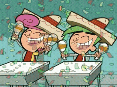 Cartoon Characters In Sombreros Holding Maracas And Drinking Beer GIF