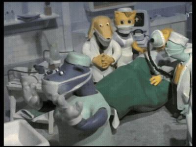 Cartoon Characters in Surgical Masks and Gloves
