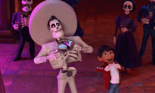 Cartoon Characters Including Skeleton And Boy GIF