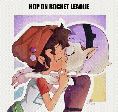 Cartoon Characters Kissing Hop On Rocket League GIF