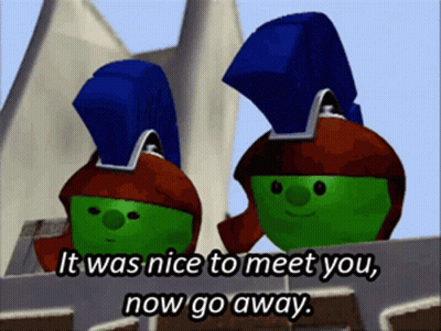 Cartoon Characters Nice To Meet You Now Go Away GIF