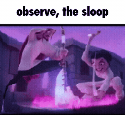 Cartoon Characters Observe The Sloop GIF