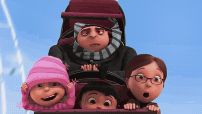 Cartoon Characters on a Roller Coaster