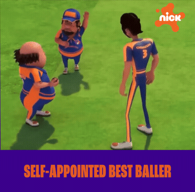 Cartoon Characters On Field Saying Self-Appointed Best Baller GIF