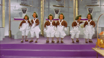Cartoon Characters On Purple Stage GIF