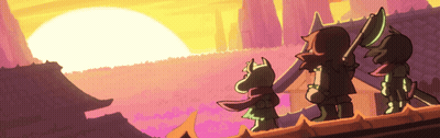 Cartoon Characters On Roof Watching Sun GIF