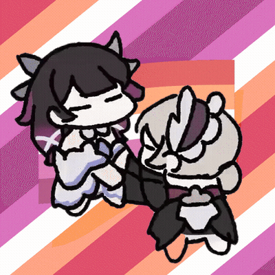 Cartoon Characters on Striped Background