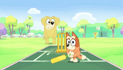 Cartoon Characters Playing Cricket GIF