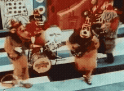 Cartoon Characters Playing Drums And Singing GIF
