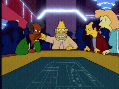 Cartoon Characters Playing Roulette With A GIF