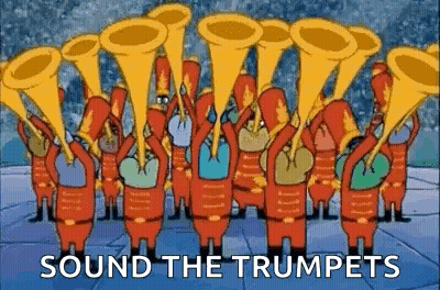 Cartoon Characters Playing Trumpets GIF