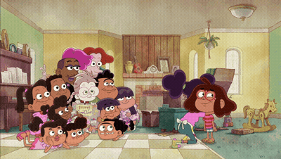 Cartoon Characters Posing With Squirrel Book
