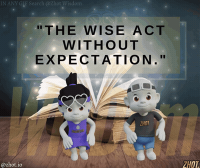 Cartoon Characters Reading The Wise Act Without Expectation GIF