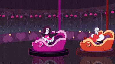 Cartoon Characters Riding Merry-Go-Round At Carnival GIF