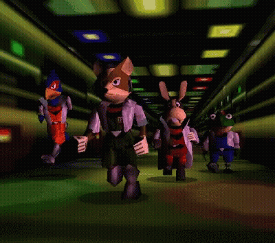 Cartoon Characters Running Down Hallway GIF