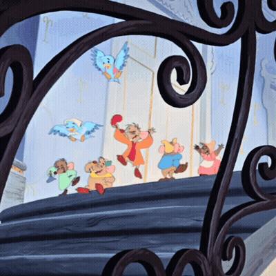 Cartoon Characters Running Down Stairs GIF