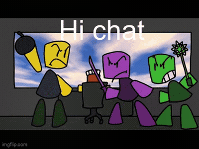 Cartoon Characters Saying Hi Chat GIF