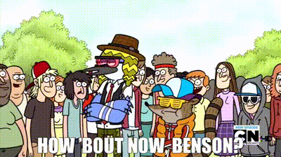 Cartoon Characters Saying How Bout Now Benson GIF