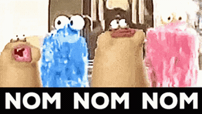 Cartoon Characters Saying Nom Nom Nom GIF