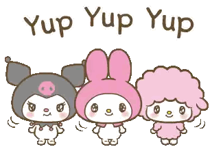 Cartoon Characters Saying Yup Sticker
