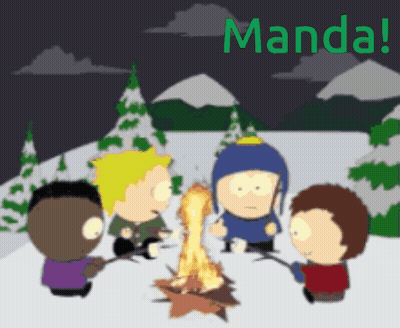 Cartoon Characters Sitting Around Campfire Mandalorian GIF