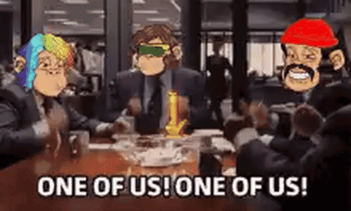 Cartoon Characters Sitting Around Table GIF