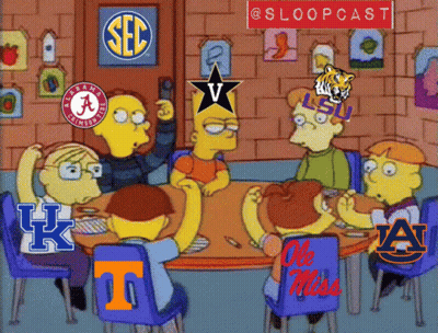 Cartoon Characters Sitting Around Table Saying @Sloopcast GIF
