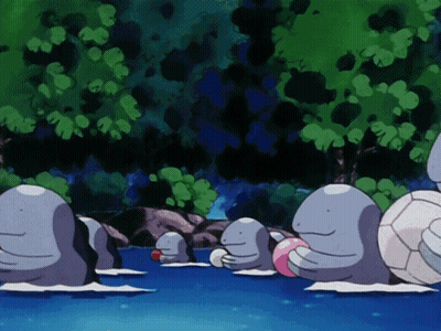 Cartoon Characters Sitting In Water GIF