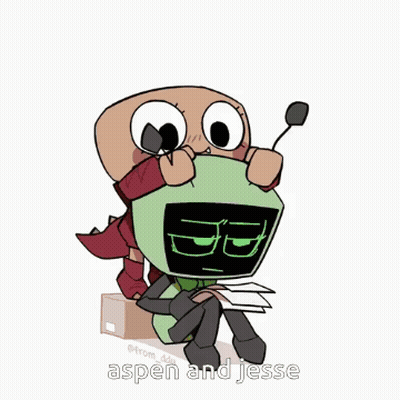 Cartoon Characters Sitting On Box Aspen And Jesse GIF