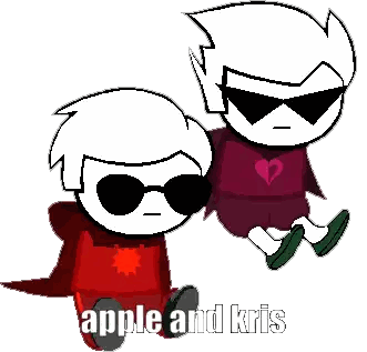 Cartoon Characters Sitting With Apple And Kris Sticker
