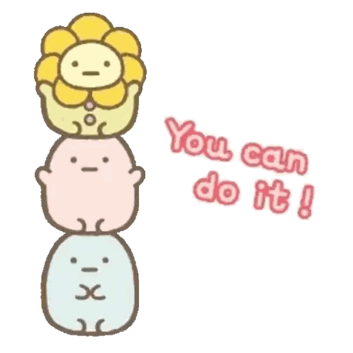 Cartoon Characters Stacked Saying You Can Do It Sticker