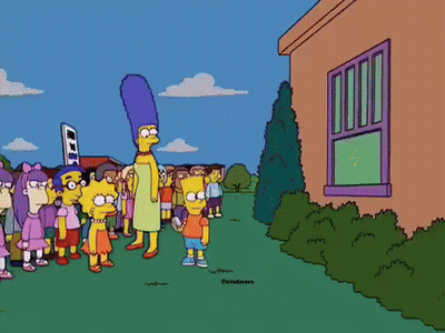 Cartoon Characters Standing By CTX Sign GIF