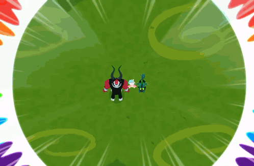 Cartoon Characters Standing In Circle Including Pony And Dragon GIF