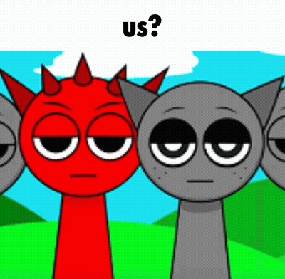 Cartoon Characters Standing In Field One With Horns GIF
