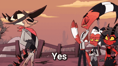 Cartoon Characters Standing In Front Of Fence Saying Yes GIF