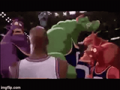 Cartoon Characters Standing In Front Of Moon GIF