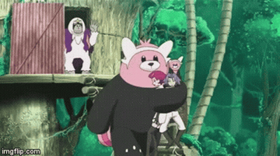 Cartoon Characters Standing In Woods GIF