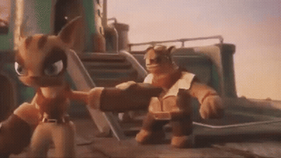 Cartoon Characters Standing Next To Each Other GIF