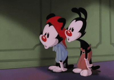 Cartoon Characters Standing Next To Each Other GIF