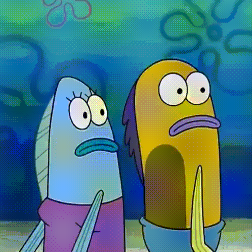 Cartoon Characters Standing Next To Each Other With SpongeBob Background GIF