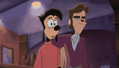 Cartoon Characters Standing Next To Goofy GIF