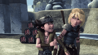 Cartoon Characters Standing Next To Target GIF