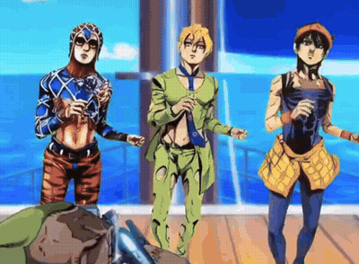 Cartoon Characters Standing On A Boat GIF
